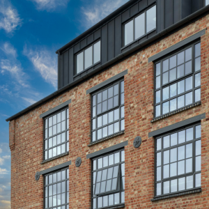 aluminium windows in a commercial installation