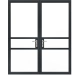 Slim frame double door in aluminium